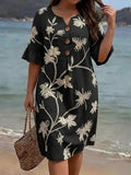 Erica | Floral V-Neck Knee-Length Dress