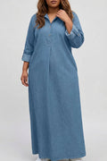 Layla | Denim Collared Maxi Dress