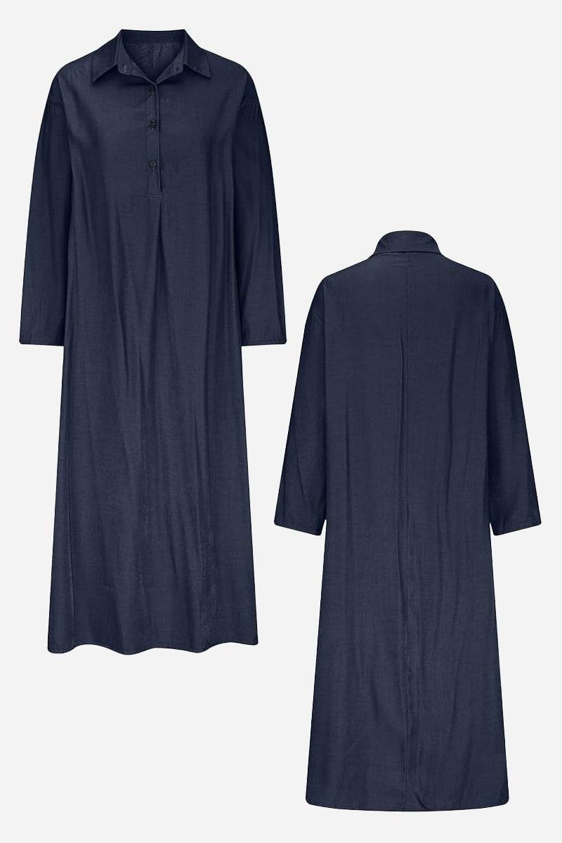 Layla | Denim Collared Maxi Dress