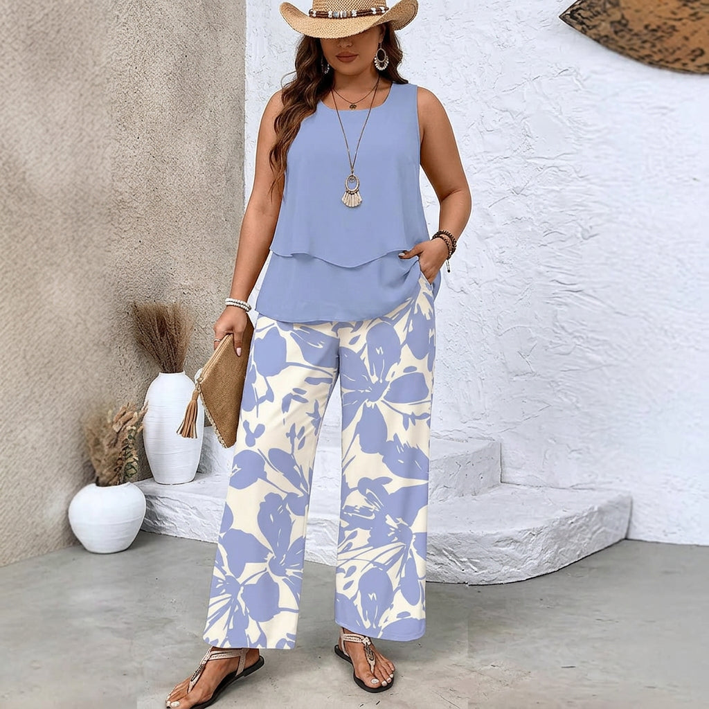 Giselle | Tropical Sleeveless Two-Piece Set