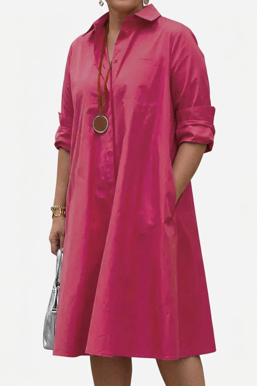 Ellen | Cotton Collared Shirt Dress