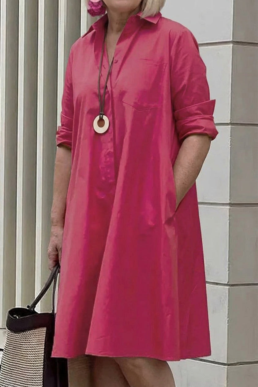 Ellen | Cotton Collared Shirt Dress