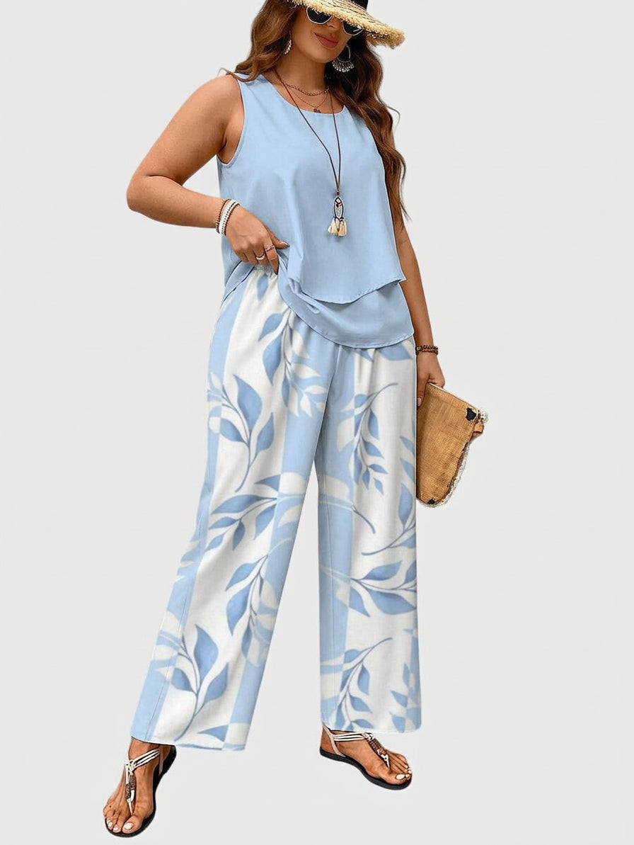 Iris | Tropical Sleeveless Two-Piece Set