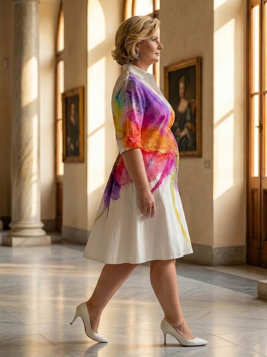 Molly | Tropical Collared Mini Dress