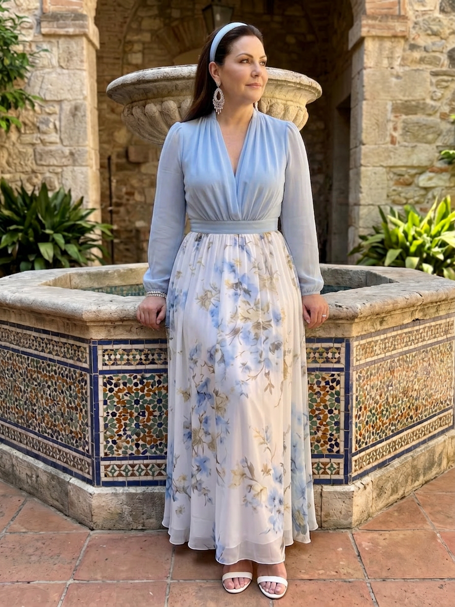 Mia | Floral V-Neck Maxi Dress