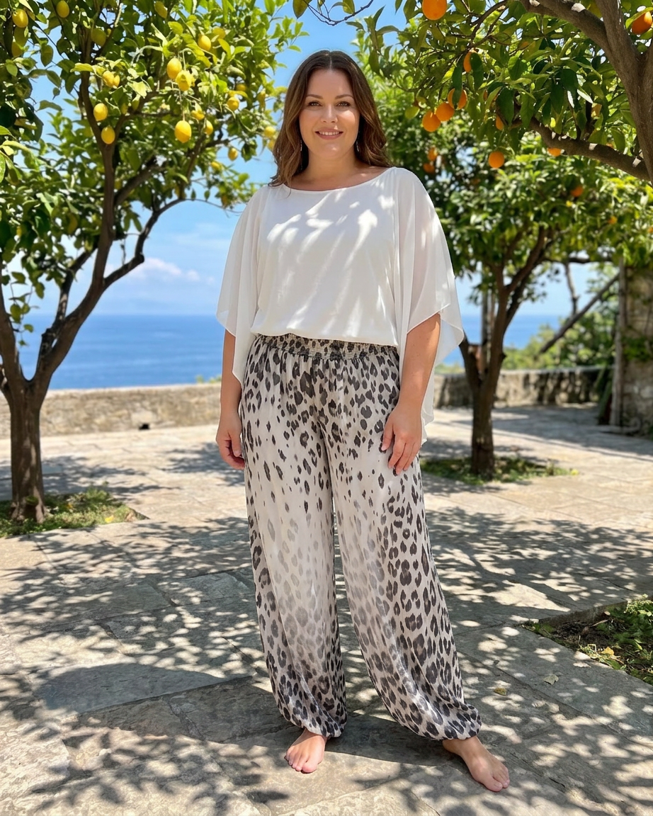 Courtney | Chiffon Animal Batwing Sleeve Two-Piece Set