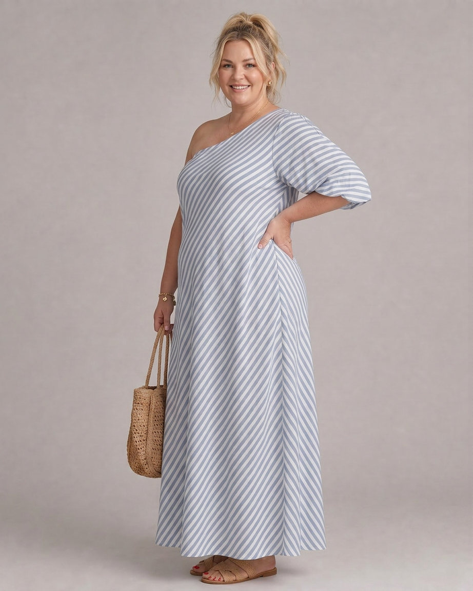 Ariel | Striped Off-Shoulder Maxi Dress