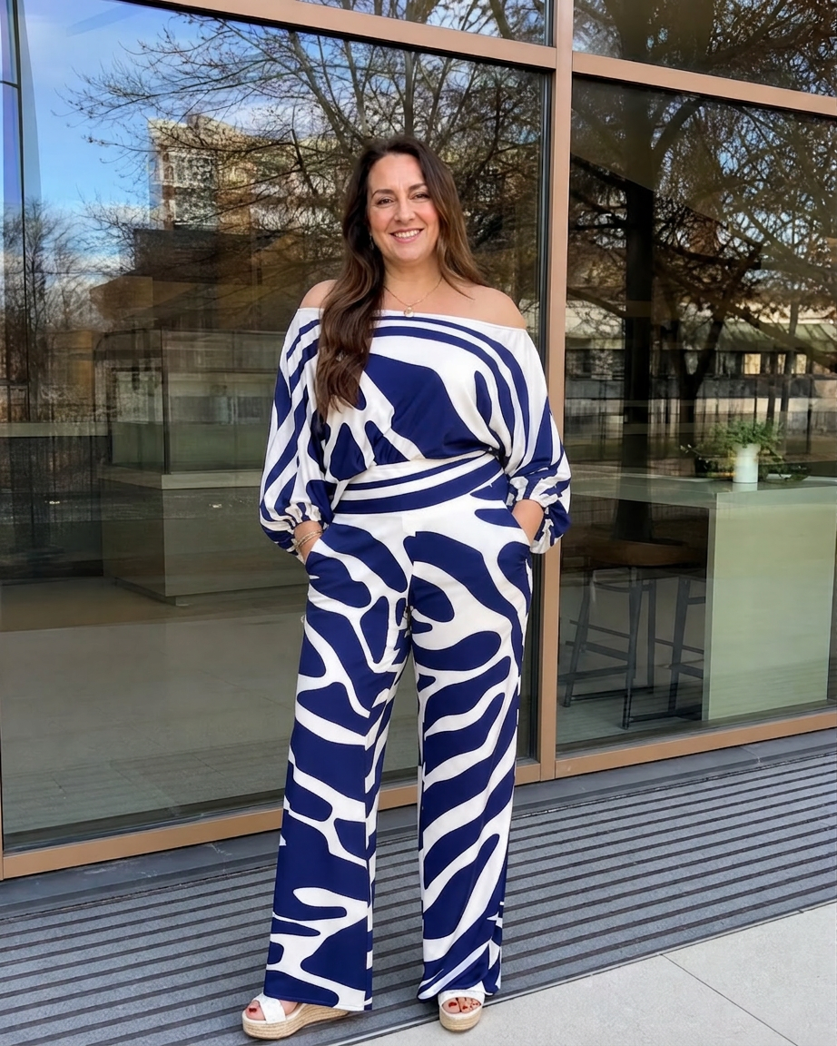 Autumn | Animal Off-Shoulder Two-Piece Set