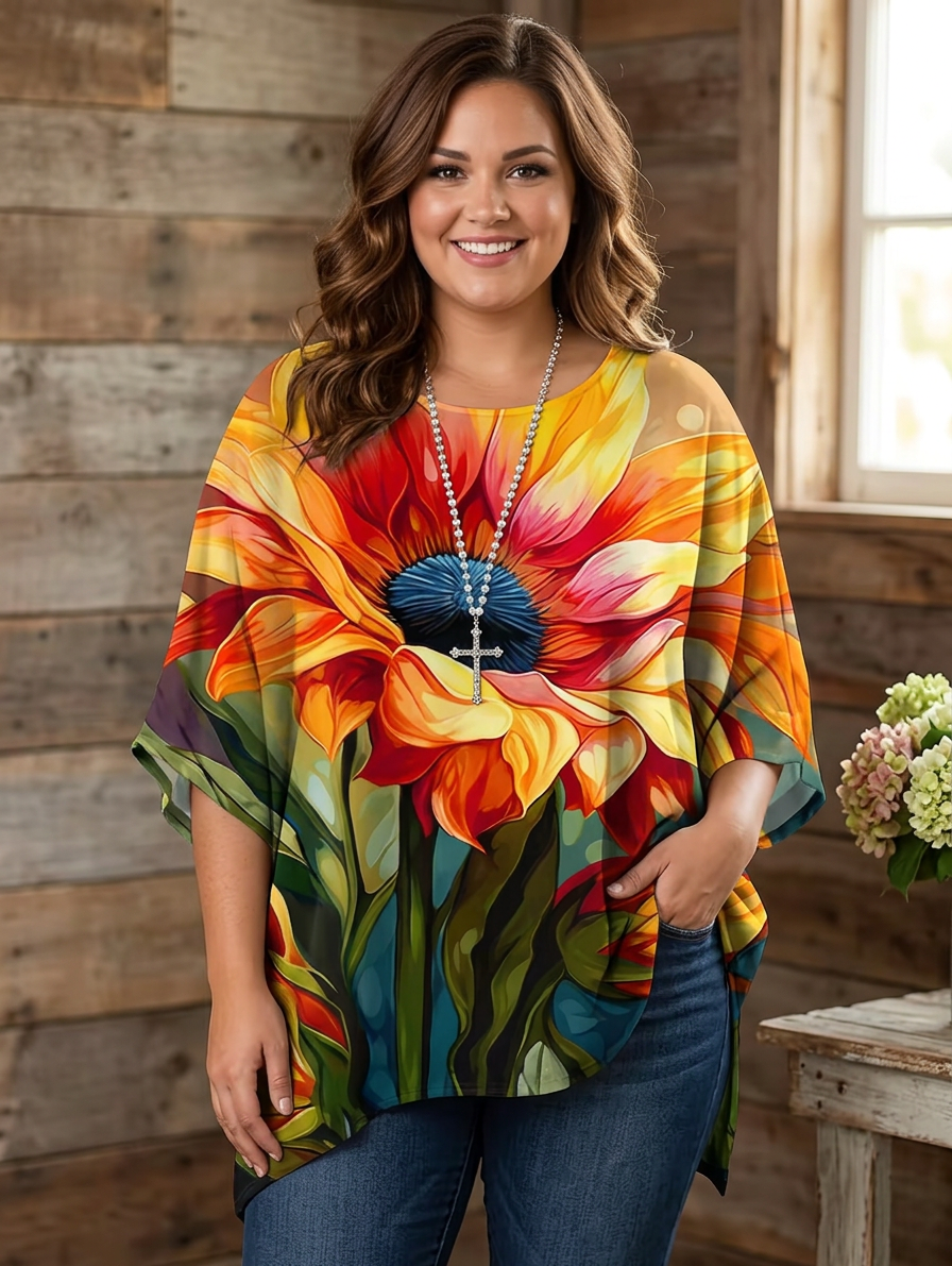 Ainsley | Chiffon V-Neck Kaftan Top