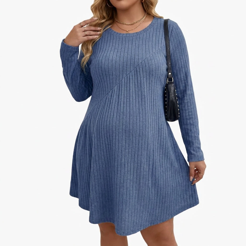 Amy | Knit Round Neck Mini Dress