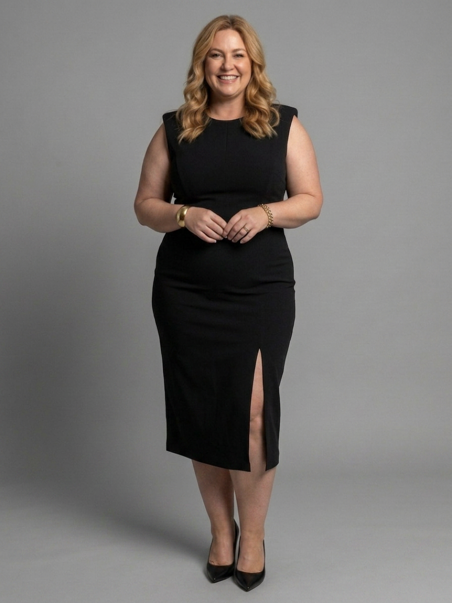 Rosalie | Round Neck Midi Dress