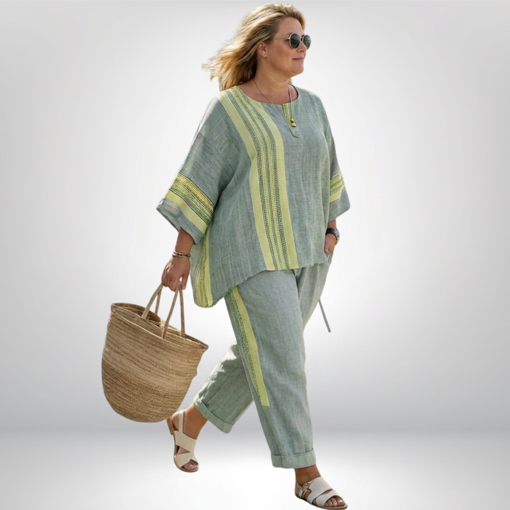 Sally | Linen Striped Two-Piece Set