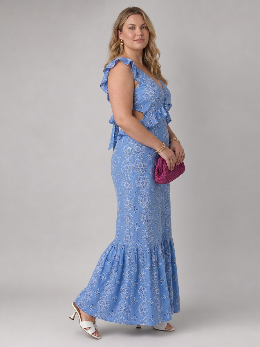 Lindsay | Lace V-Neck Maxi Dress