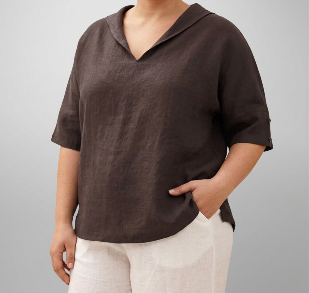 Dianne | Linen V-Neck Blouse