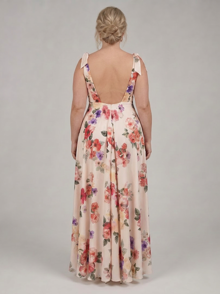 Logan | Chiffon Floral V-Neck Maxi Dress