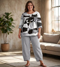 Alina | Linen Geometric Two-Piece Set