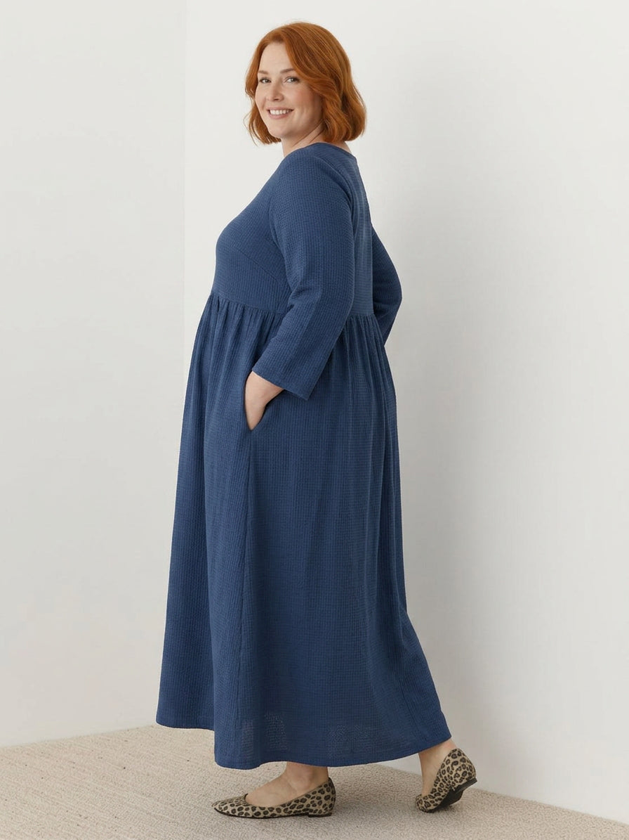 Emerson | Linen Round Neck Maxi Dress