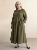 Emerson | Linen Round Neck Maxi Dress