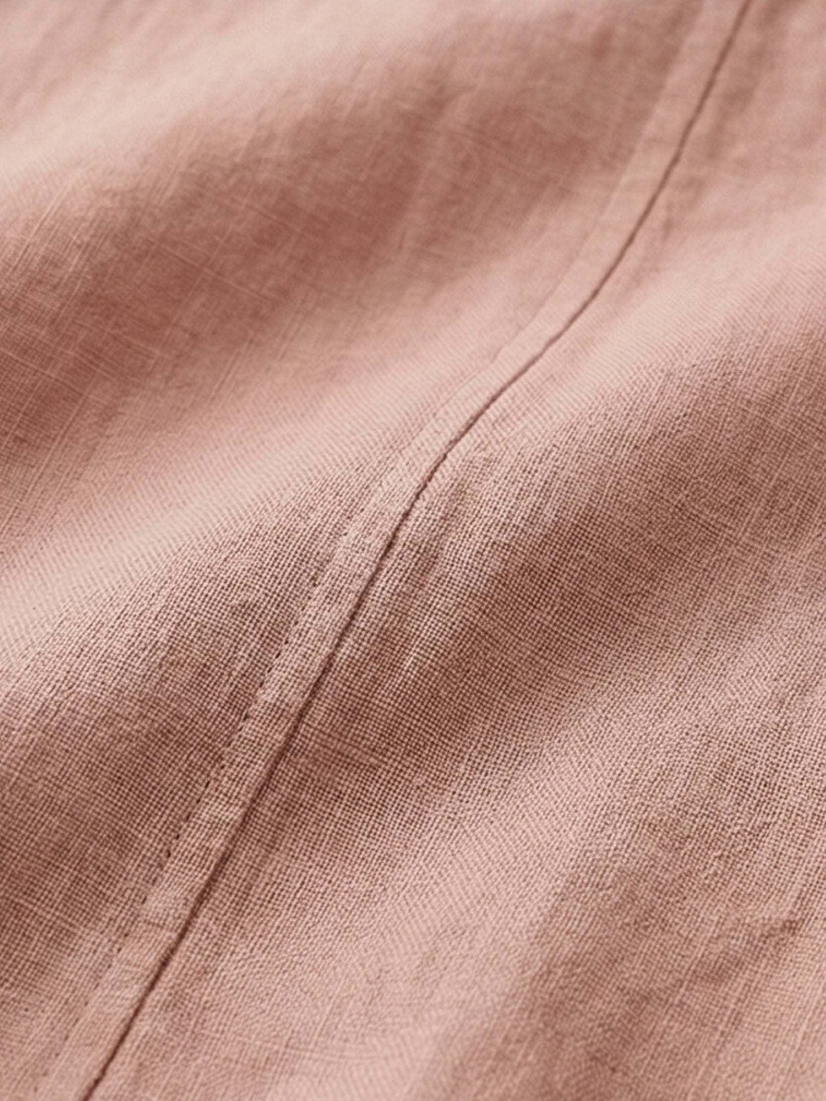 India | Linen Round Neck Midi Dress