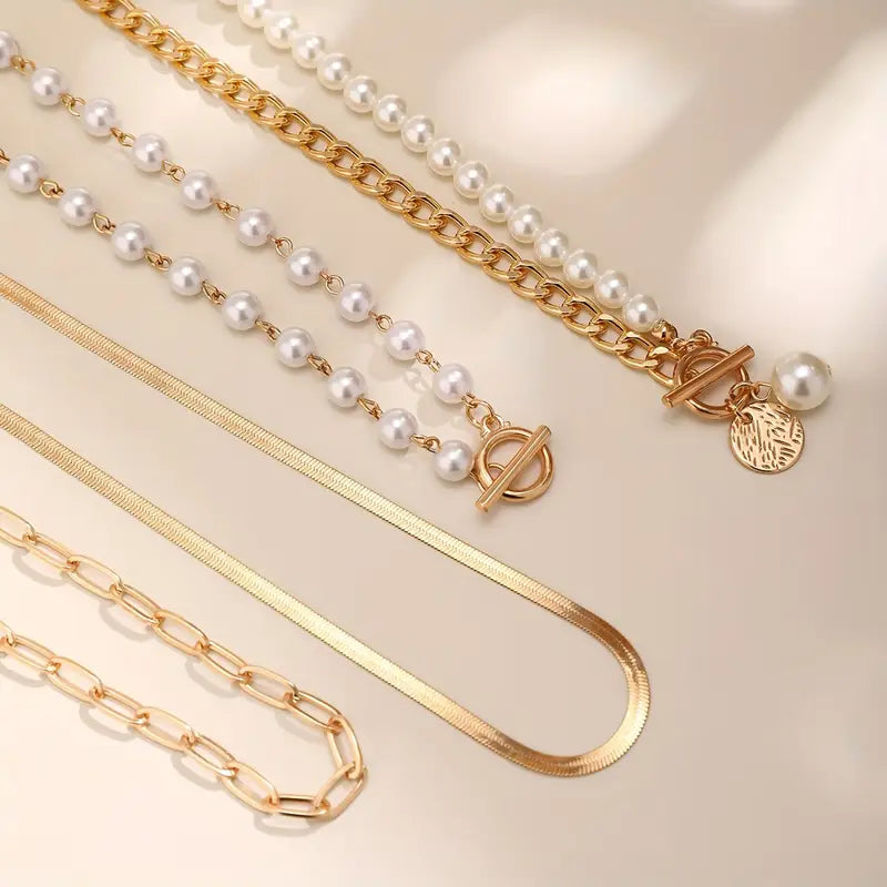 Diane | Layered Pearl Necklace Set for Women