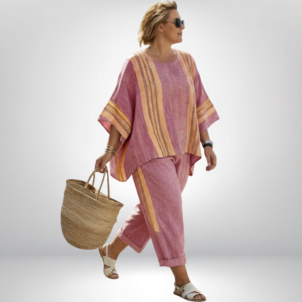 Sally | Linen Striped Two-Piece Set