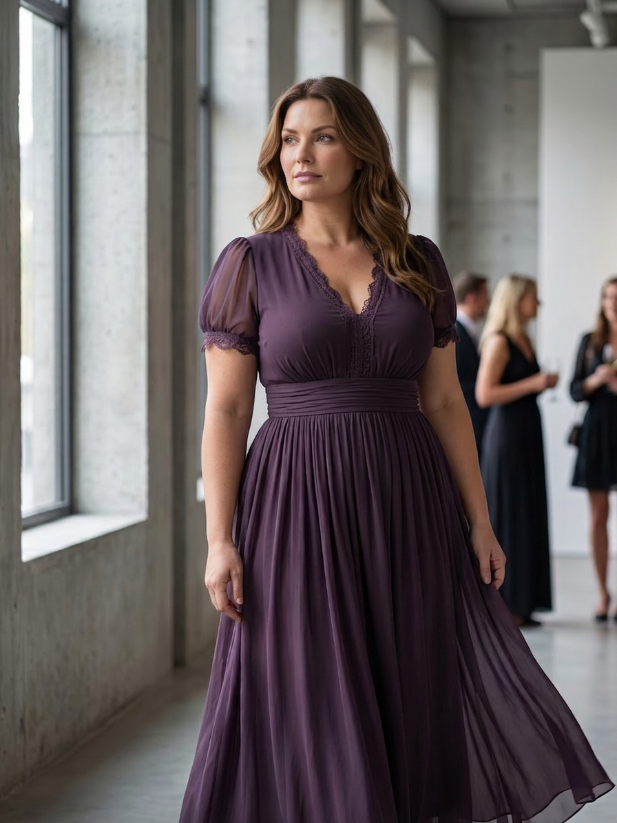 Mercedes | Chiffon V-Neck Maxi Dress