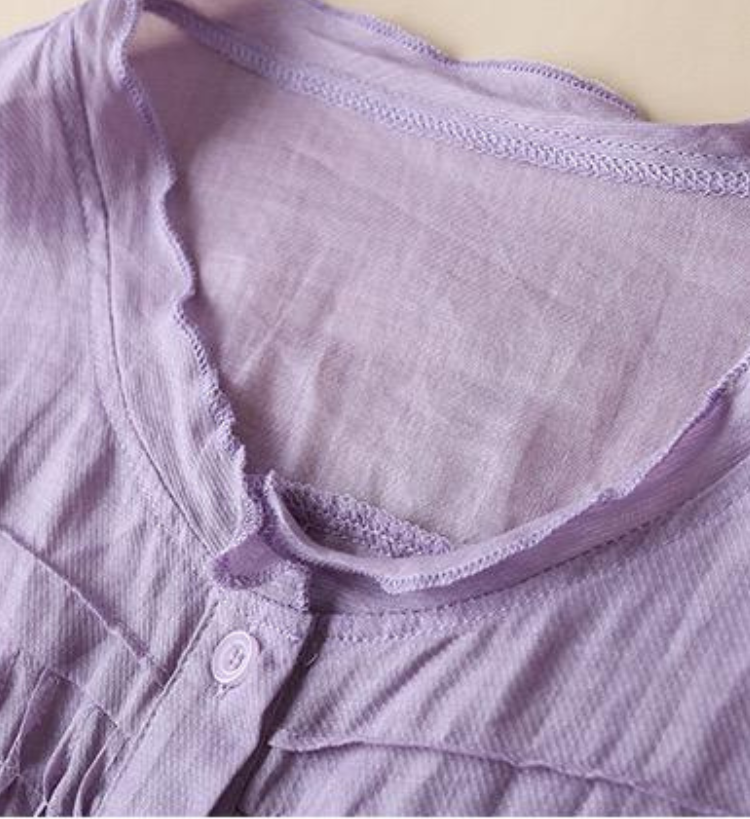 Colleen | Cotton Mock Neck Shirt
