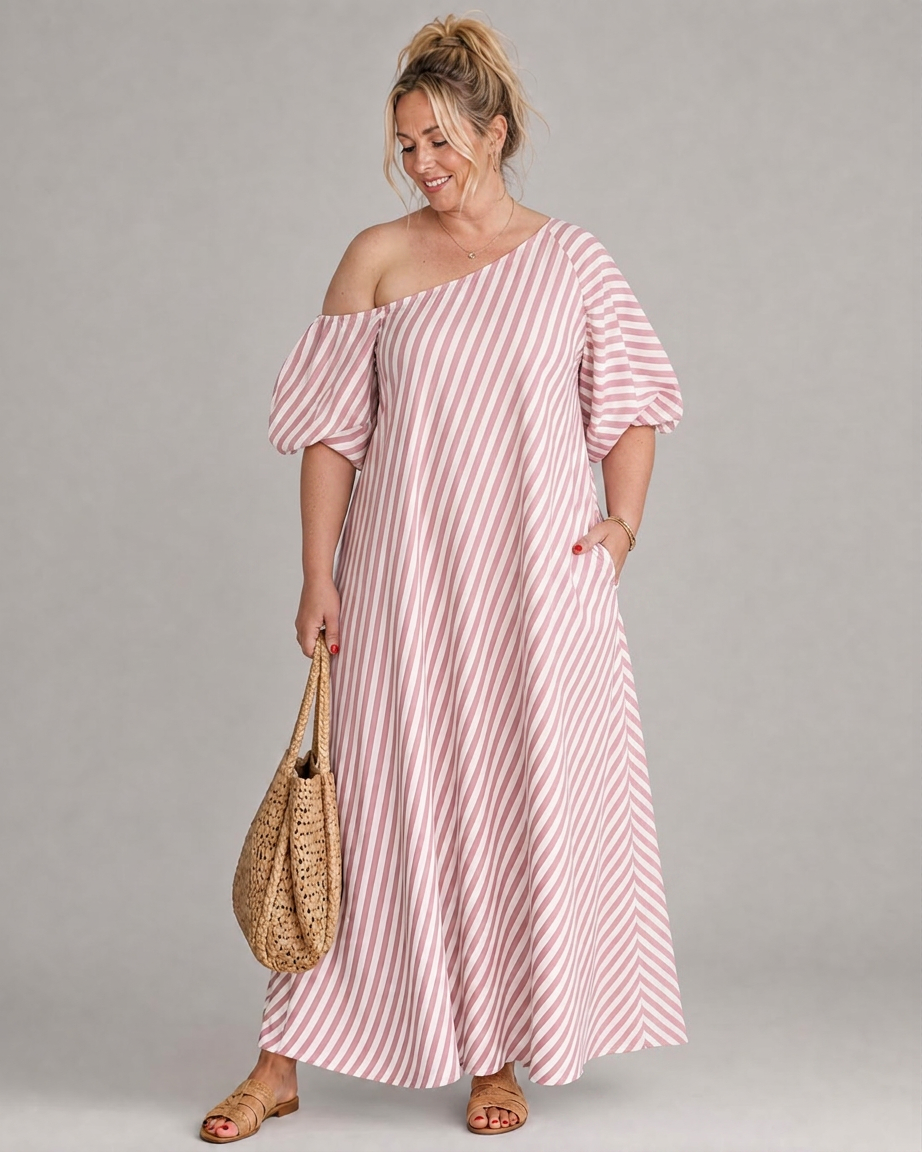 Ariel | Striped Off-Shoulder Maxi Dress