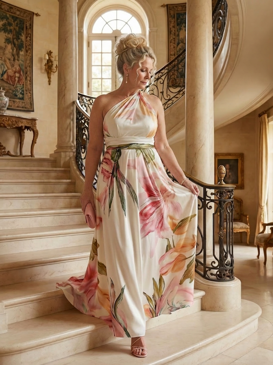 Rhonda | Floral Halter Maxi Dress