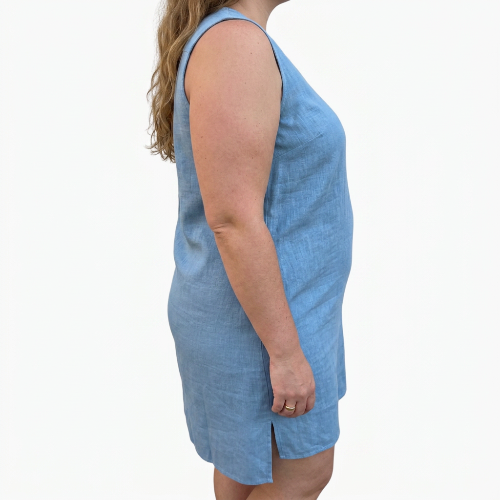 Reese | Linen Round Neck Mini Dress