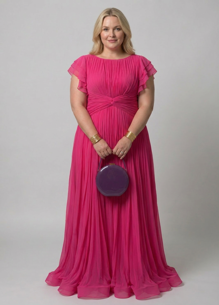 Jolene | Chiffon Round Neck Maxi Dress