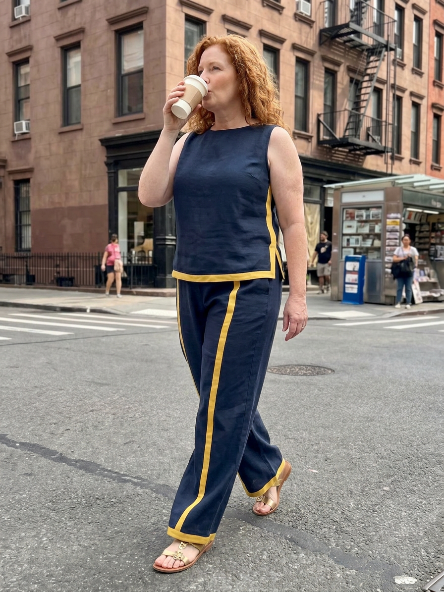 Briana | Linen Sleeveless Two-Piece Set