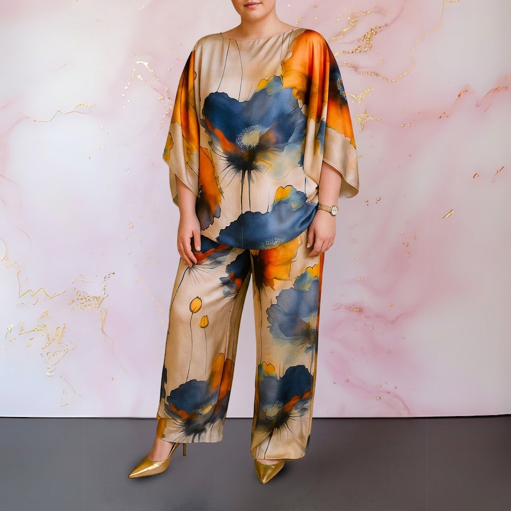 Shannon | Satin Floral Two-Piece Set