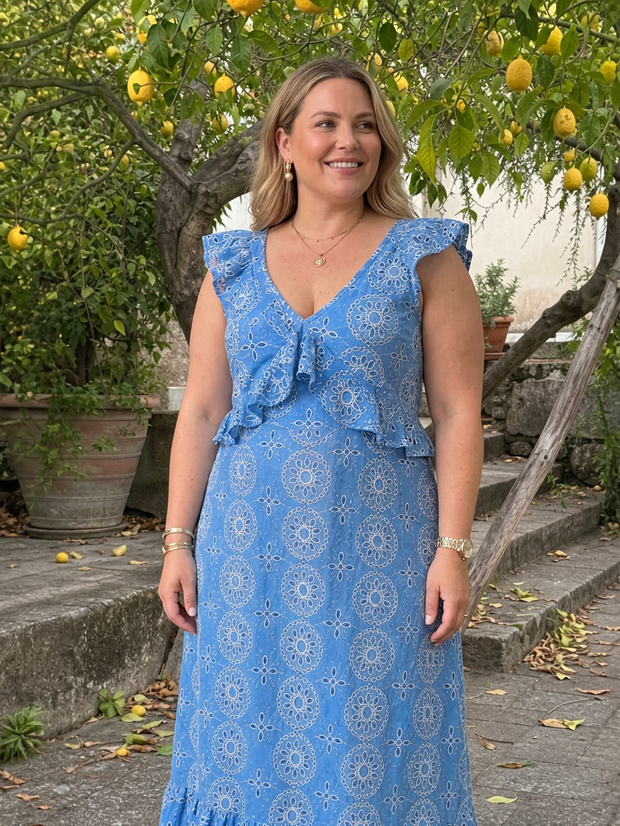 Lindsay | Lace V-Neck Maxi Dress