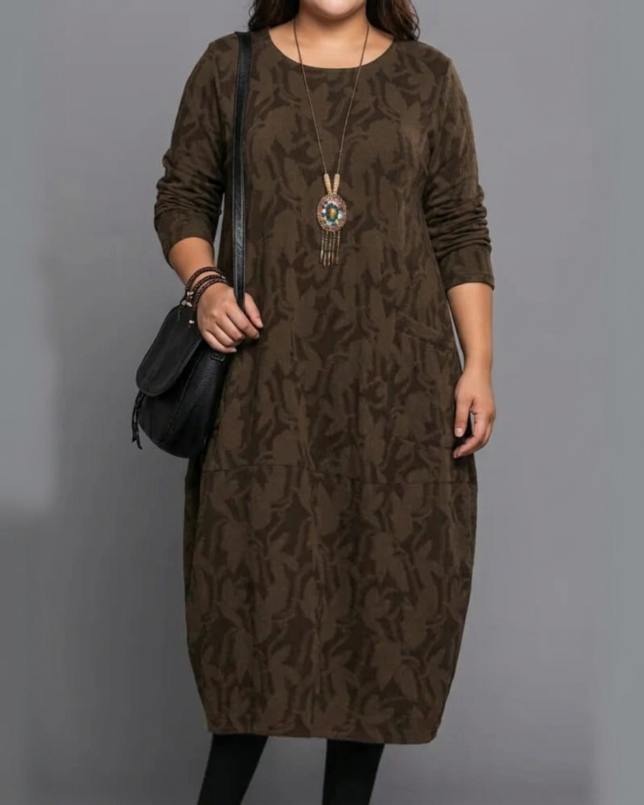 Willa | Jacquard Round Neck Mini Dress