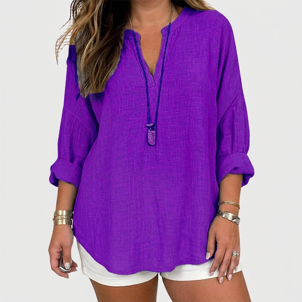 Yolanda | Linen V-Neck Shirt