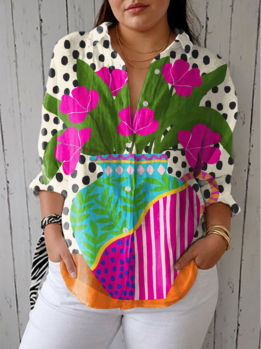 Elise | Striped Collared Blouse