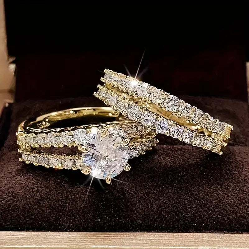 Tina | Stacking Cubic Zirconia Ring Set for Women