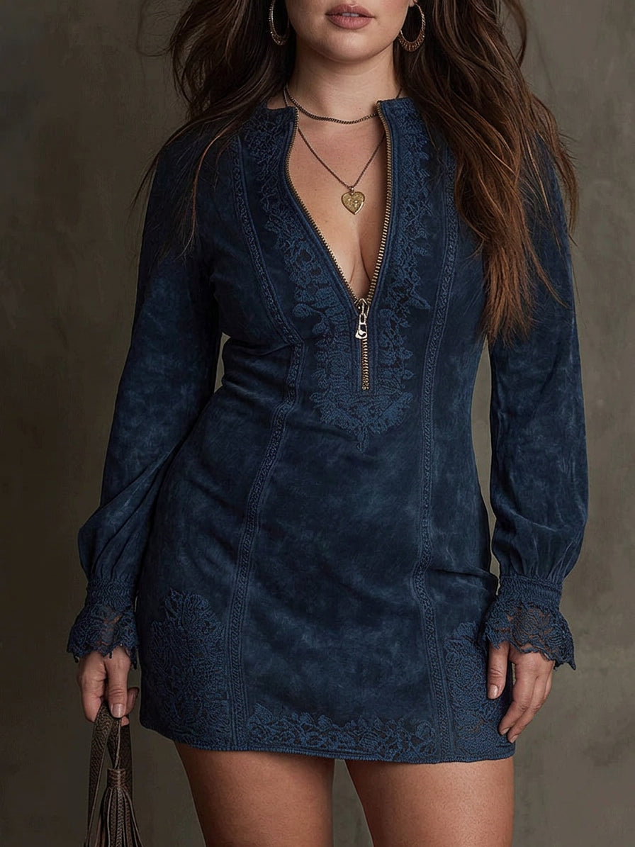 Norma | Lace Long Sleeve Mini Dress