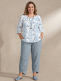 Joyce | Denim Tropical Two-Piece Set