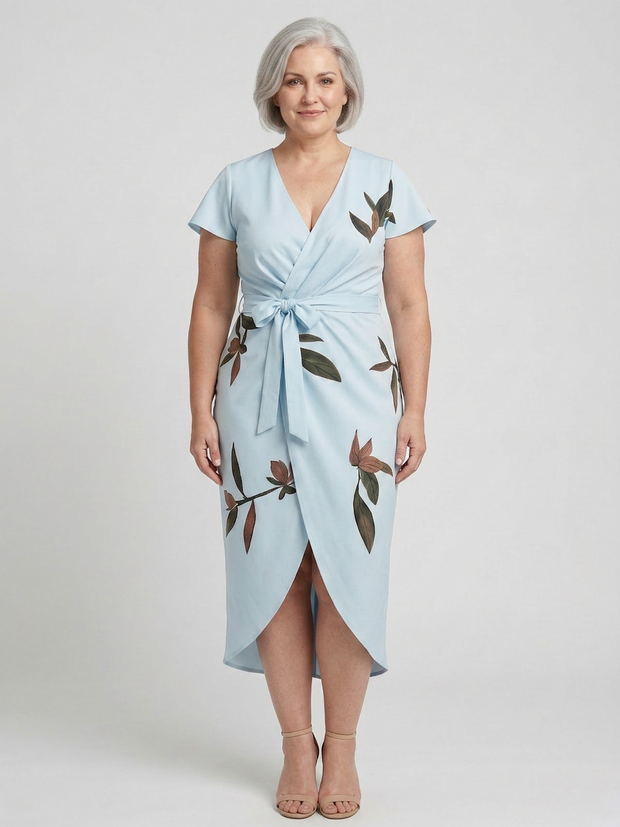 Karla | Tropical V-Neck Midi Dress