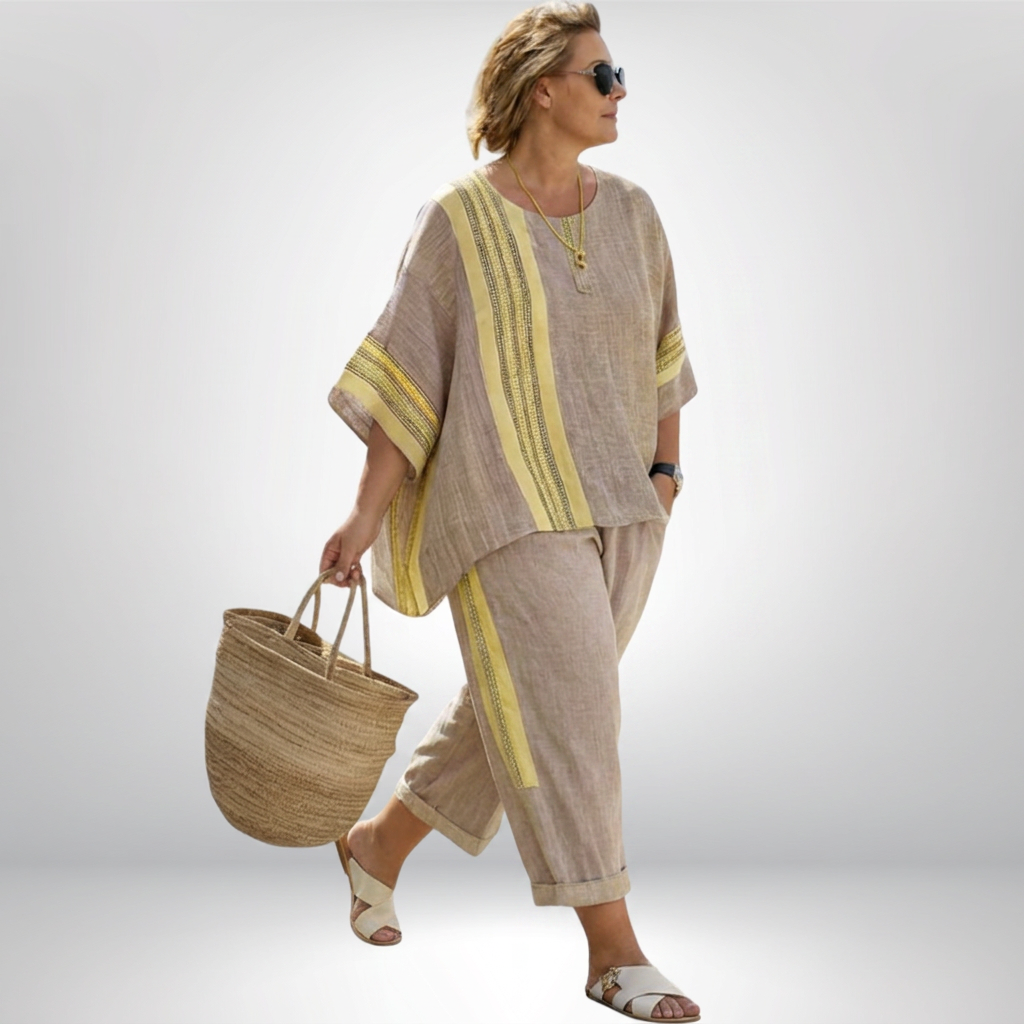 Sally | Linen Striped Two-Piece Set