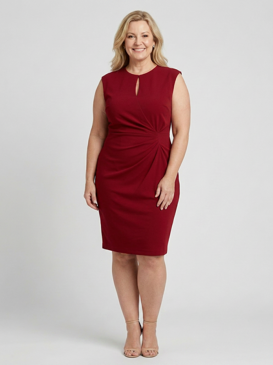 Roberta | Round Neck Knee-Length Dress