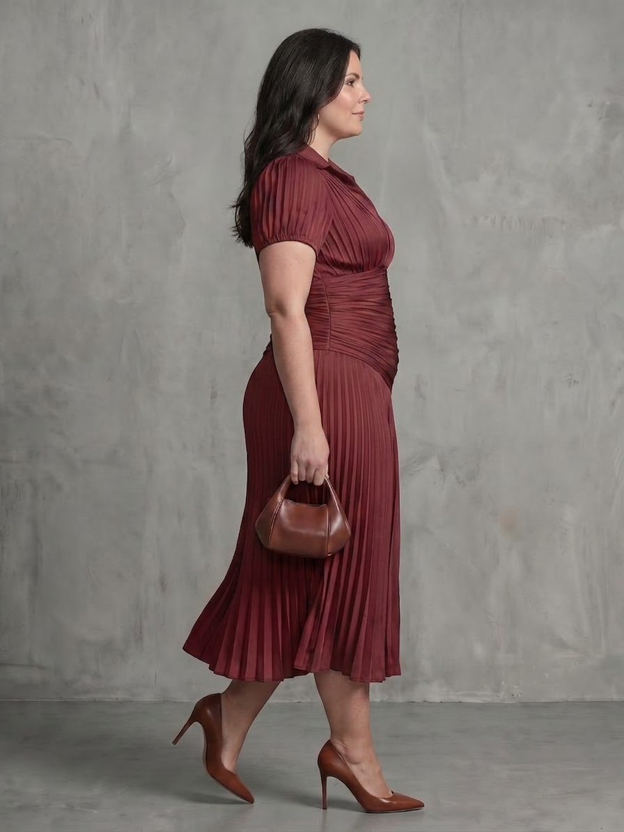Leigh | Collared Midi Dress
