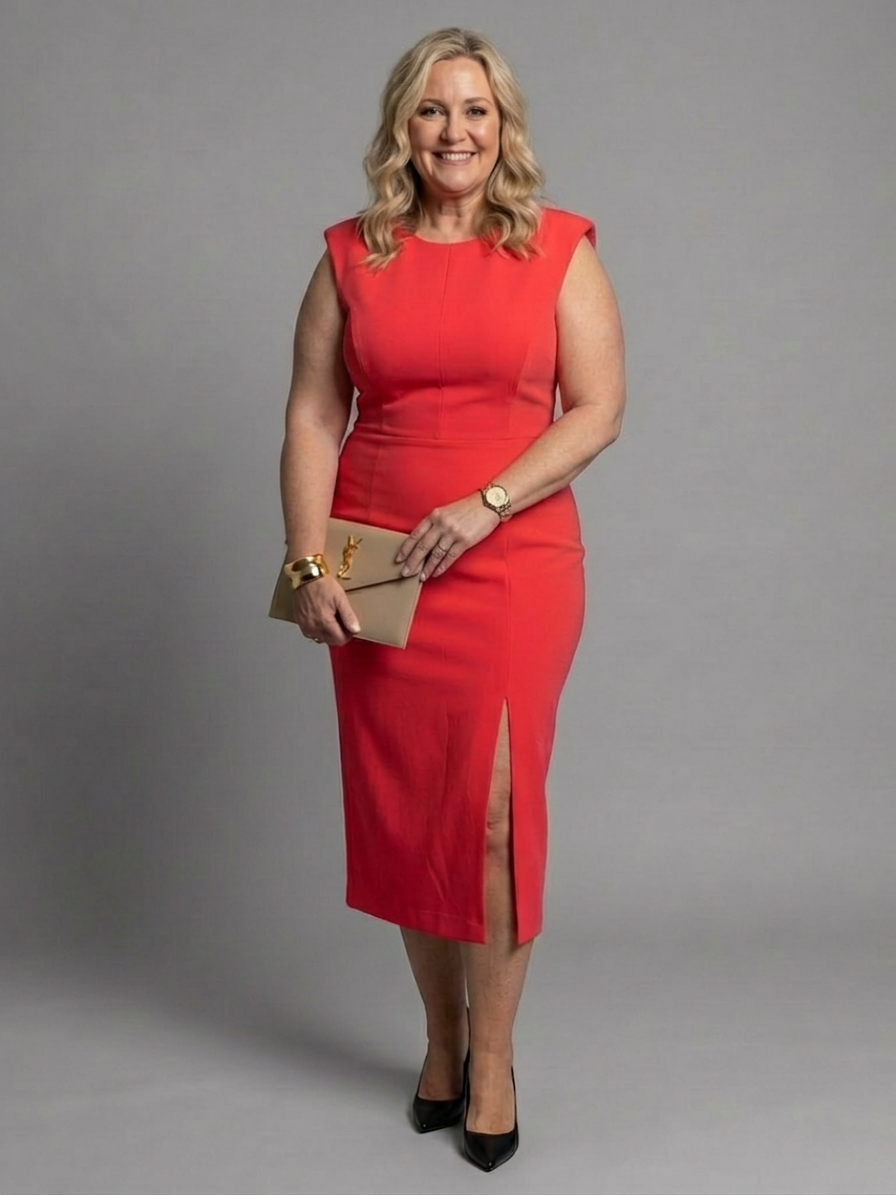 Rosalie | Round Neck Midi Dress