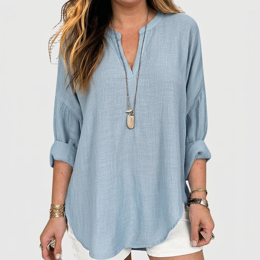 Yolanda | Linen V-Neck Shirt