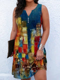 Jasmine | Abstract V-Neck Mini Dress