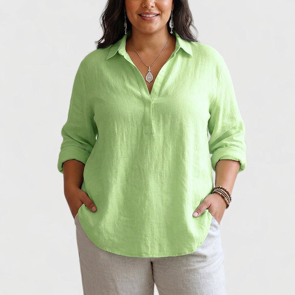 Adriana | Linen V-Neck Blouse