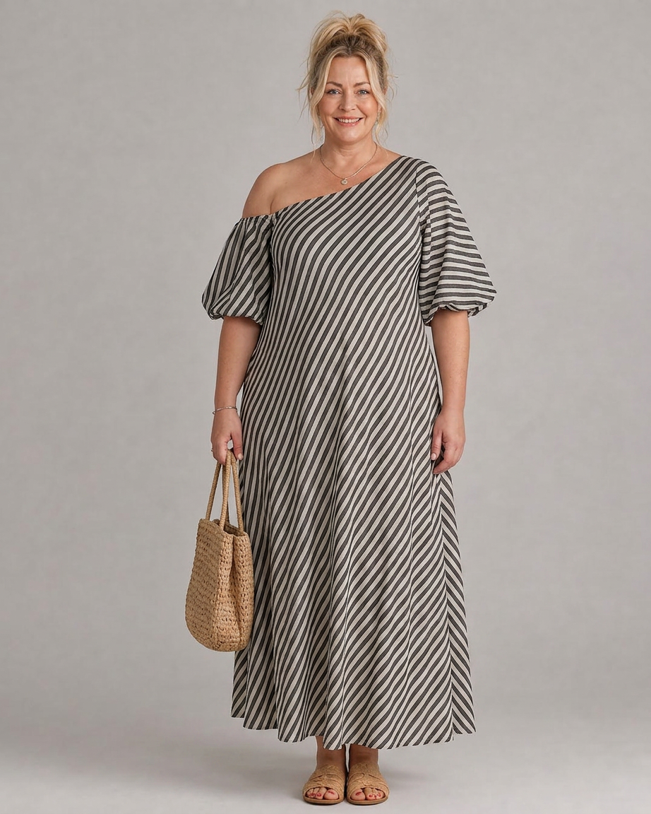 Ariel | Striped Off-Shoulder Maxi Dress