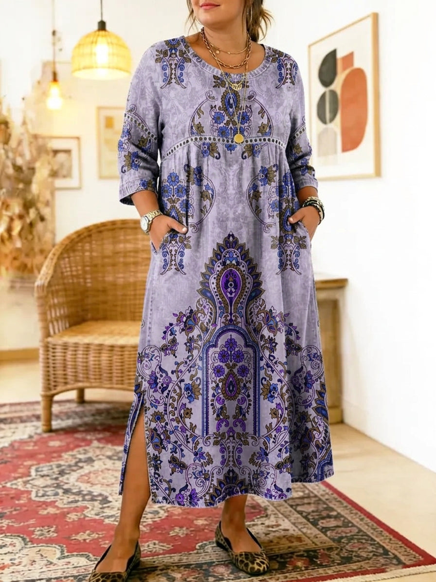 Darlene | Paisley Round Neck Maxi Dress